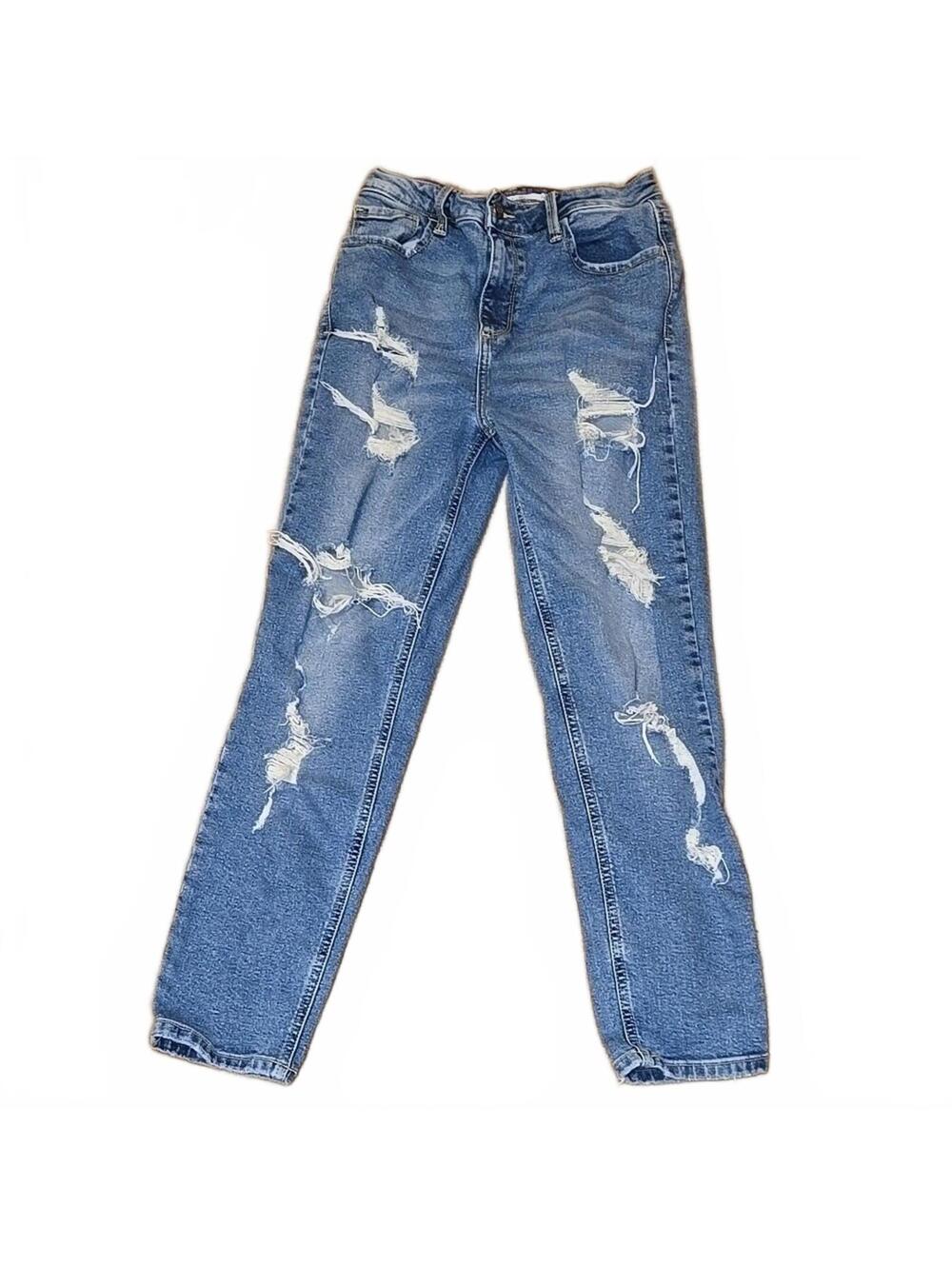 Cello Blue Distressed Jeans Size 7 Waist 28